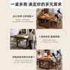 Mesa de Comedor Larga Grande de Madera Maciza para Sala de Estar Escritorio Mesa de Estudio de Lectura Escritorio de Tablón Grande de Madera Maciza para el Hogar Escritorio de Computadora Banco de Trabajo