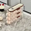 Caja de Almacenamiento de Huevos Rodante para Puerta Lateral de Refrigerador, Soporte Rodante para Huevos, Organizador de Almacenamiento para Puerta Lateral, Caja Conservadora de Frescura