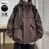 Chaqueta cortavientos negra para hombre, nuevo modelo primavera y otoño 2026, chaqueta casual holgada para exteriores y trabajo para hombres