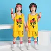 Conjunto de Uniforme de Basquete Infantil Estampado Colete Jersey para Meninos Roupas de Treino Esportivo de Performance para Meninas Jovens Primavera e Verão