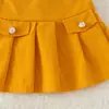 Ropa de primavera y otoño para niña de 26 años, sudadera de color liso con lazo y falda corta plisada, conjunto de bebé elegante y a la moda directamente de la fábrica fuente