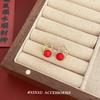 Aretes simples retro de calabaza roja, diseño de nicho, temperamento, moda, exquisitos, lujosos, de alta gama, versátiles