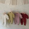 Ropa para Recién Nacidos, Mono de Terciopelo de Alta Gama de Botones Sencillos Clase A para Bebé, Mono Largo de Primavera Unisex para Bebé