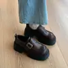 Mocasines de suela gruesa y tacón grueso estilo británico para mujer, nuevos zapatos Mary Jane de cuero versátiles vintage de otoño 2026 para combinar con faldas