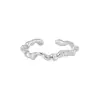 Anillo de Plata de Diseño Original de Nicho Ins Minimalista Fresco de Moda Anillo Apilable con Textura Anillo de Plata de Ley S925 para Mujer