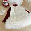 Vestido Chaleco Estilo Pequeño Chanel de Alta Gama para Niñas con Cuello de Muñeca, Lazo, Vestido de Princesa y Falda Abullonada