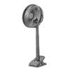 Novo Ventilador de Clipe Retrátil para Acampamento de Mesa Pequeno F3 com Haste de Alumínio Extensível Recarregável por USB e Temporizador de 360 Graus