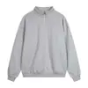 Sudadera con capucha deportiva de color sólido de alta versión transfronteriza para el hogar, otoño invierno, cuello redondo, cuello alto, cremallera, conjunto de sudadera holgada