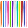 12 piezas de peluca de color de fibra química una pieza de clip para cabello sin costuras de color cabello colgando de la oreja clip para cabello teñido