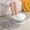 Banheira de Pés Dobrável e Fácil de Guardar Banheira de Pés para Massagem de Saúde Doméstica com Tampa e Suporte para Celular Balde para Pés