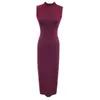 Elegante vestido de punto ajustado sin mangas estilo socialité para mujer, vestido base largo con una vibra de dama de alta gama, sofisticada y poderosa