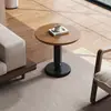 Mesa de Café Pequeña de Madera Maciza Estilo Wabi-Sabi Americano para Apartamentos Pequeños, Mesa Redonda Pequeña, Mesa de Café para Sala de Estar, Mesa Lateral para Sofá