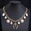 Collar de Turquesa Estilo Étnico Transfronterizo Europeo y Americano, Cadena para Clavícula de Mujer Moderna y Única, Joyería de Moda