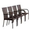 Silla de Comedor Ratán Juego de Tres Piezas Restaurante Mesa y Sillas Pequeñas Patio Exterior Combinación de Mesa de Café Terraza Exterior de Ocio Respaldo Ratán