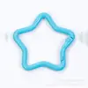 Hebilla de Resorte de Estrella de Cinco Puntas Pintada de Metal Colorida Accesorios para Joyería Llavero DIY Hecho a Mano Anillo de Conexión Colgante Venta al por Mayor