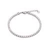 Pulseira de Aço Inoxidável com Pedra Quadrada Inlaid de Quatro Garras Aliexpress Popular Transfronteiriça Moda High-End Pulseira Totalmente Cravejada de Diamantes para Mulheres