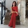 2025 El Vestido Más Popular de Amazon para Viajar, Europeo y Americano, a la Moda, de Hombro Cruzado, sin Mangas, con Cinta, Color Sólido Y2