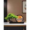 Nuevo adorno de pintura de arena de pino de bienvenida estilo chino para sala de estar, entrada, oficina, sala de té, vitrina, mueble de TV, decoración de mueble de vino
