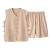 Chaleco Tang de Algodón y Lino de Verano Chaleco Chino para Sudor Camiseta Casual con Cuello en V Camiseta Han Chaqueta de Traje sin Mangas Estilo Chino para Hombre