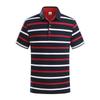Camisa Polo Masculina de Manga Curta Lel Top Verão Moda Colarinho Listrado Meia-manga Camiseta Masculina