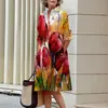 2026 Amazon Nuevo Producto Vestido Camisa de Moda Suelto con Botones de un Solo Botón para Mujer Urbana Estampado