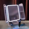 Nueva lámpara de mesa con espejo de maquillaje LED plegable de tres lados, sensor táctil, lupa giratoria de 180 grados en stock Espejo de Belleza