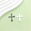 Ventas Calientes Transfronterizas Aleación de Plata Antigua Patrón Calado Colgante de Cruz Colgante DIY Pulsera Collar Accesorios de Joyería