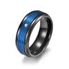 Anillo clásico de dos colores para hombre y mujer, de titanio y acero inoxidable, con circonita, para parejas, original, nuevo, europeo y americano