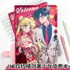 Vermelho Rosa Casal Menina Bonita Caderno 16K Anime Desenho Animado Página Colorida Completa Livro de Mão Caderno de Estudante Diário