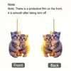 Novo Pingente de Gato Casal Acrílico 2D para Carro Interior Pendurado em Mochila Chaveiro Pendurado Decorativo Presente