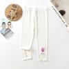Leggings de verano para niñas, prenda exterior fina, estampado interior, bordado, alta elasticidad, talla 130-170, pantalones cropped