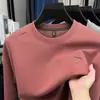 Sudadera con cuello redondo para hombre, algodón de alta calidad, nueva moda casual de otoño, camiseta base holgada de manga larga