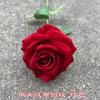 Rosa de franela roja de una cabeza Comercio Exterior una sola esquina de franela Rosa redonda rojo rosa decoración de boda lote de flores falsas