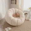 Silla Giratoria Perezosa de Calabaza Ins Cream Tatami de Mano Silla de Ocio para Sala de Estar Sofá Individual Se Puede Recostar y Dormir en el Dormitorio