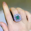 Anillo de diamante verde Ledean de lujo europeo y americano, totalmente de diamante para mujer, superventas, diamante de color al por mayor, bolígrafo de diamante probado con certificado