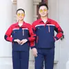 Traje de Algodão Puro Bloqueio de Cores Primavera e Outono Cinco Gerações para Homens e Mulheres, Roupa de Trabalho com Faixa Refletora de Oficina, Ombro em Bloco de Cores, Roupas de Proteção do Trabalho Resistentes ao Desgaste