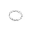 Anillo Ovalado Irregular Hueco de Plata de Ley S925, Diseño Simple Apilable para Estudiantes en Japón y Corea, Anillo Abierto Ajustable
