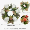 Guirlanda de Castiçal Rosa de Outono Transfronteiriça Decoração Romântica de Mesa Ornamentos de Velas para Jantar na Véspera de Natal Guirlanda