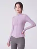 Ropa de Yoga para Mujer Chaqueta Deportiva de Cuello Alto Adelgazante Tacto Nude Transpirable Escote Anti-Fricción Fina y Duradera de Una Pieza Ceñida a la Cintura