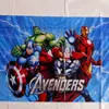 Conjunto de Festa Infantil de Aniversário dos Vingadores Bandeirola Copo de Papel Prato de Papel Máscara Conjunto de Louça de Mesa para Festa
