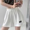 Shorts de Gofre Deportivos Sueltos para Mujer Cintura Elástica Pierna Ancha Pantalones Cortos Calientes Casual Adelgazantes Cintura Alta Rectos Hogar