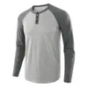 2021 Nueva camiseta de manga larga de comercio exterior de Amazon para hombre talla grande casual suelta estilo europeo y americano Camiseta Henry Independiente