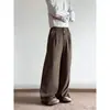 Pantalones de traje casual sueltos de diseño de alta gama para hombre, de otoño, de pierna ancha recta, para venta al por mayor transfronteriza, nicho