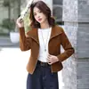 Nuevo Producto Otoño/Invierno 2026: Chaqueta de Cuero Holgada Casual Versátil, Cárdigan de Moda de Gamuza, Abrigo de Manga Larga Talla Grande para Mujer