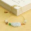 Pulseira Aiyu Jadeíta Birmanesa Natural Grau A Pixiu Pulseira de Contas de Jade para Mulheres Atacado de Fábrica e Dropshipping S4040903