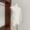 Camiseta de Manga Corta Lyocell Asimétrica con Cordón para Uso Diario