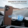 Adecuado para funda de cuero de teléfono móvil Iphone18, Soporte magnético para coche Magsafe con carga inalámbrica Samsung S26, Google 11