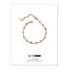 Pulsera y collar de cristal color caramelo fresco de verano con baño de latón en oro verdadero de 18 quilates/oro blanco para mujer, estilo europeo y americano.