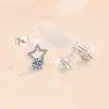 Pendientes de Moissanita Color D Transfronterizos, Pendientes de Estrella de Cinco Puntas Nicho Venta al por Mayor, Pendientes de Plata de Ley S925, Suministro Directo de Fábrica
