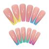 Parche de manicura francesa de ballet largo y colorido para manicura falsa, parche de manicura, parche de uñas impermeable y extraíble, exportación